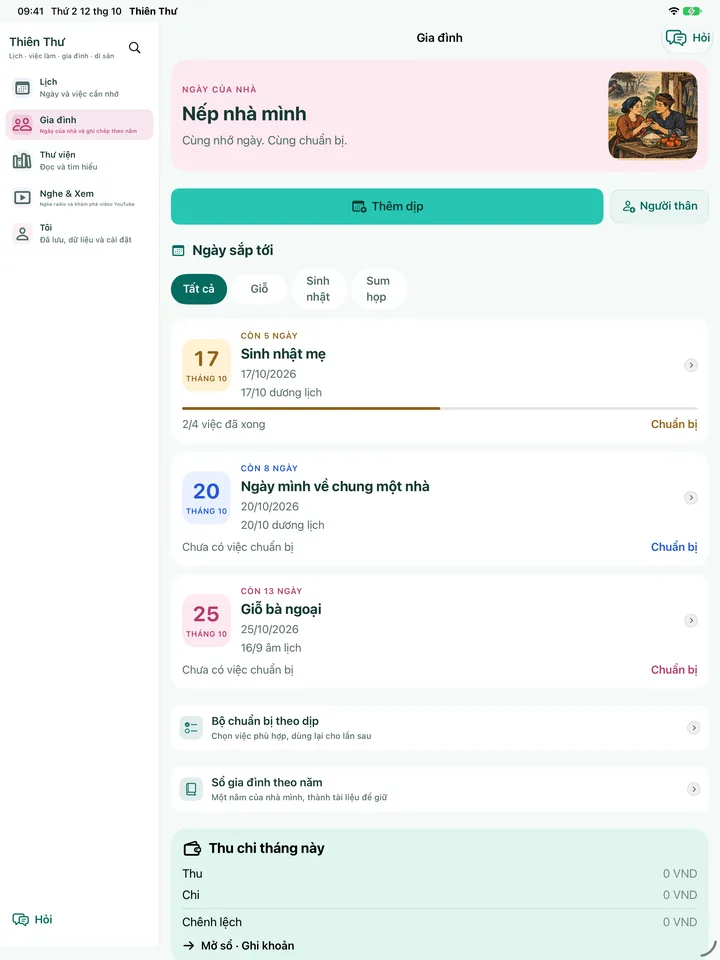 Nếp nhà mình trên iPad