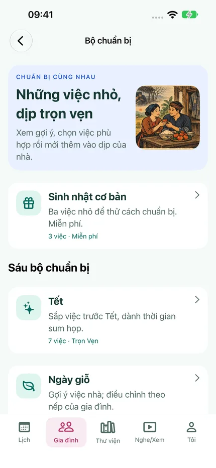 Bộ chuẩn bị theo dịp trên iPhone